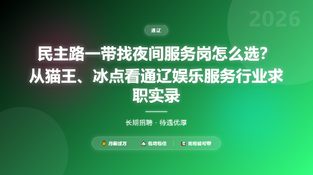 民主路一带找夜间服务岗怎么选？从猫王、冰点看通辽娱乐服务行业求职实录